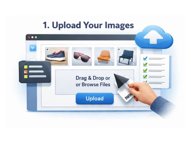 Upload interface for submitting product images to PathClips